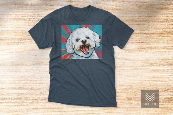 Cute Bichon Frise Dog Pop Art T-shirt