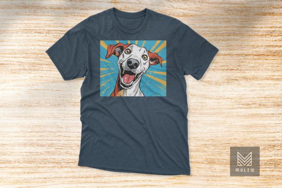 Cute Whippet Dog Pop Art T-shirt Design