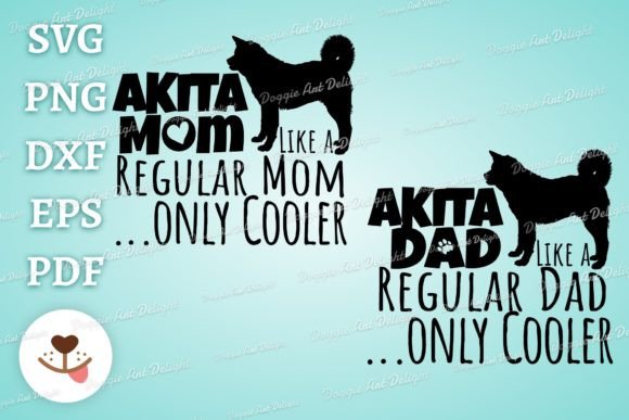Funny Akita Inu Dog Mom Dad