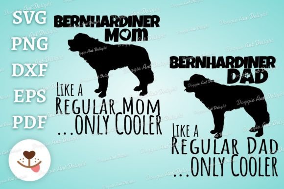 Funny Bernhardiner Dog Mom Dad