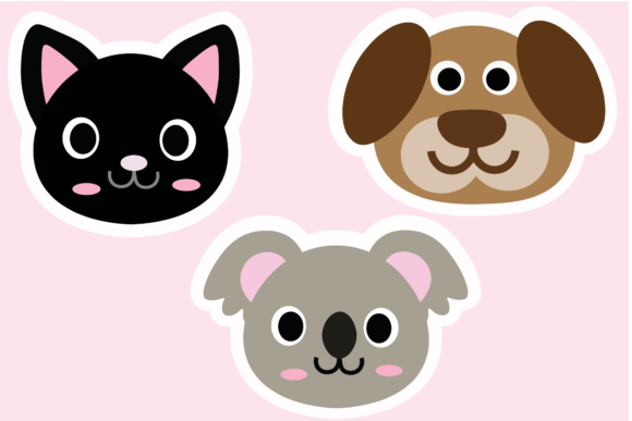 Koala Cat Dog Icon Stickers