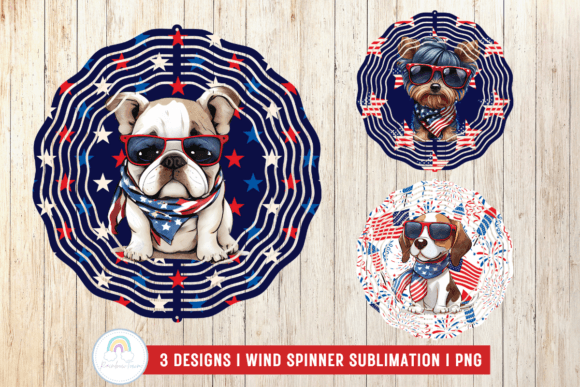Patriotic Dog Wind Spinner