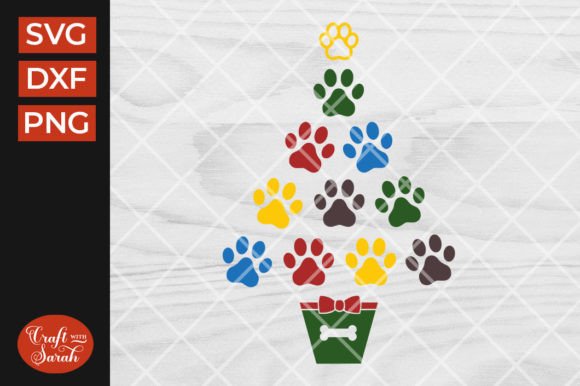 Paw Print Christmas Tree SVG