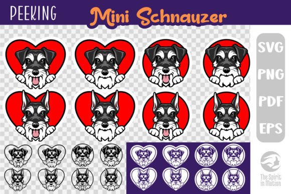 Peeking Mini Schnauzer Keychain SVG