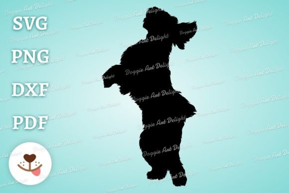 Playing Maltipoo Silhouette Svg Png Dxf