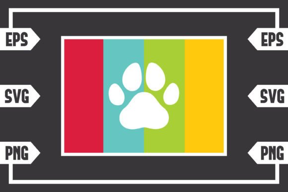 Rectangle Retro - Dog Paw