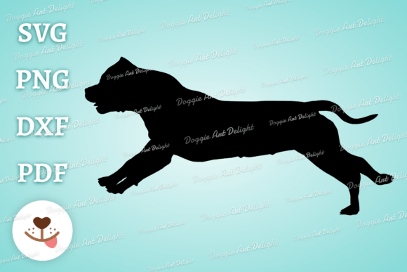 Running Pit Bull Terrier Silhouette Svg