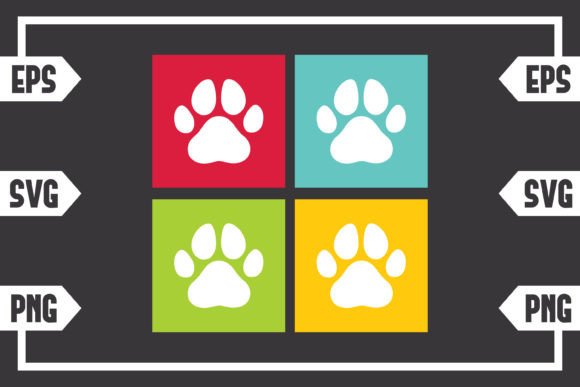 Square Retro - Dog Paw